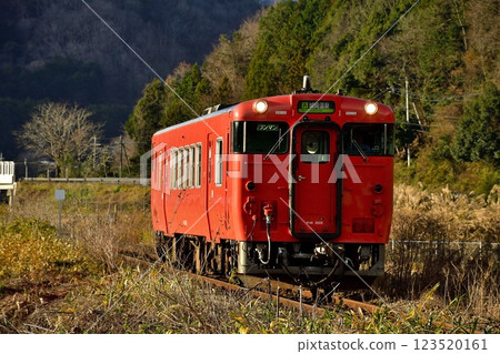 行駛在播但線上秋葉間的柴油列車 123520161