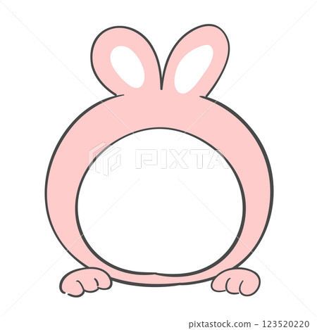 Illustration of pink rabbit costume with a face cutout 123520220