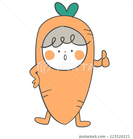 An illustration of a character in a carrot costume 123520221