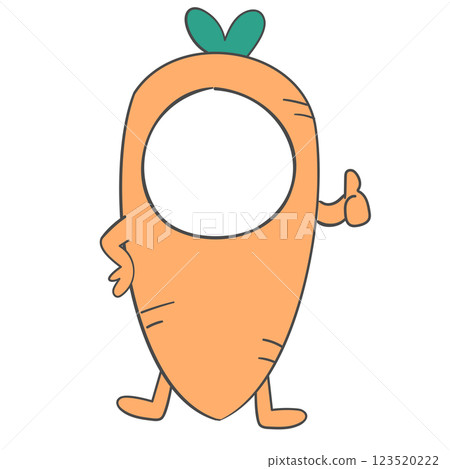 Illustration of a carrot costume with a face cutout 123520222