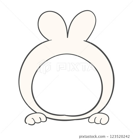 Illustration of white rabbit costume with a face cutout 123520242