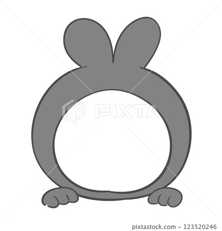 Illustration of black rabbit costume with a face cutout Illustration of black rabbit costume with a face cutout 123520246