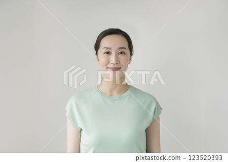 A woman in her mid-30s looking at the camera A woman in her mid-30s looking at the camera 123520393