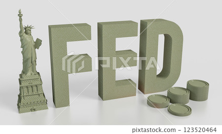 The Statue of Liberty and text for Business concept 3d Rendering. 123520464