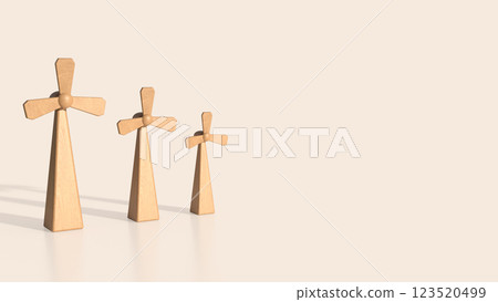 The Windmill for Eco or energy concept 3d Rendering. 123520499