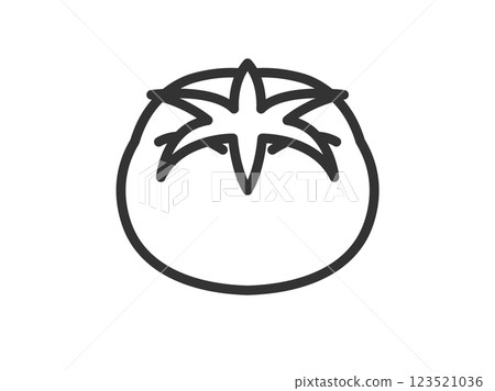 Illustration of tomato icon (line drawing) 123521036