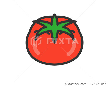 Illustration of tomato icon (line drawing color) Illustration of tomato icon (line drawing color) 123521044