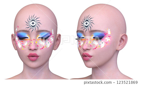 女人的臉的特寫 女人的臉的特寫 123521869