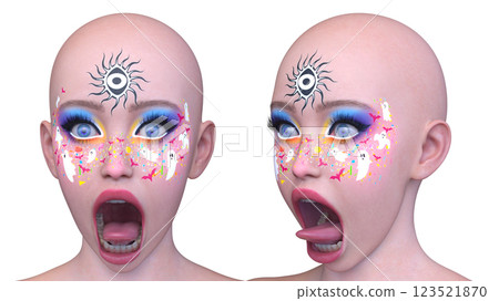 女人的臉的特寫 123521870