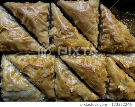 Glistening Golden-Hued Triangles of Baklava 123522246