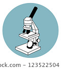 Simple isometric illustration of a microscope 01 123522504