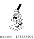 Simple isometric illustration of a microscope 02 123522505