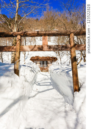 Snow-covered Hatoya Hachiman Shrine (vertical) Snow-covered Hatoya Hachiman Shrine (vertical) 123522828