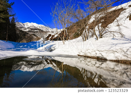 Reflection of snow scenery 123523329