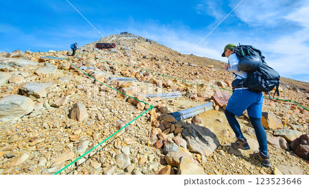 Climbing Mt. Ontake in summer: Otaki summit to Kengamine (Hachō-dārumi) 123523646