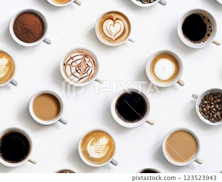 Coffee cup seen from the top 123523943