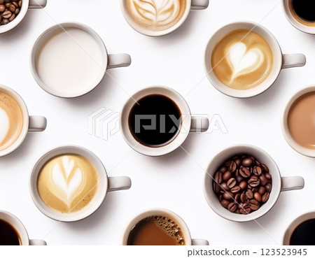 Various types of coffee 123523945