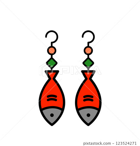色彩鮮豔又簡單的魚形耳環材料 123524271