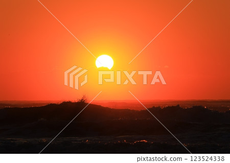 Sunrise stained orange Sunrise stained orange 123524338