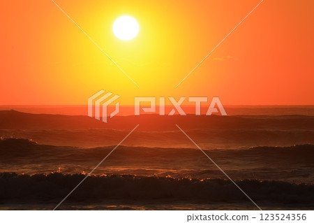 Sunrise stained orange 123524356