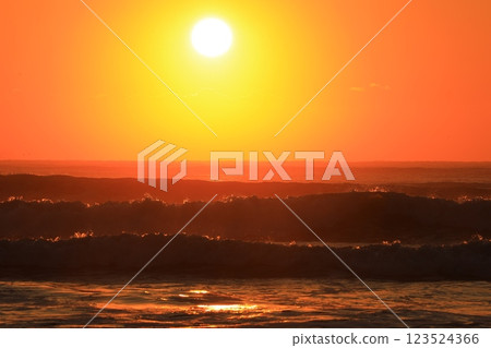 Sunrise stained orange 123524366