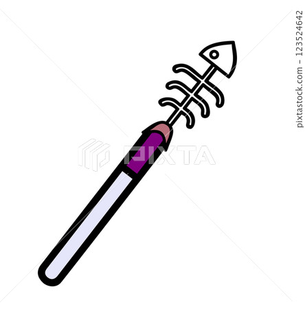 Illustration material of a colorful fishbone-shaped magic wand Illustration material of a colorful fishbone-shaped magic wand 123524642
