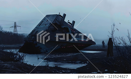 Desolate sci-fi style image 012 AI image 123524827