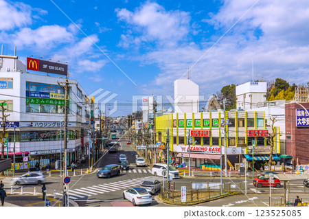 Yokohama cityscape in Japan, overlooking Azamino Station and other areas Yokohama cityscape in Japan, overlooking Azamino Station and other areas 123525085