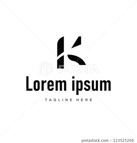 Letter k logo design simple minimalist concept alphabet letter identity product template illustration 123525208