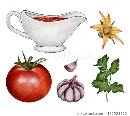 Set of Tomato Sauce Ingredients Set of Tomato Sauce Ingredients 123525512