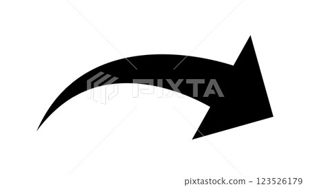 Arrow Simple Black Single Curve Arrow Simple Black Single Curve 123526179