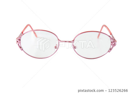 Modern fashionable Eyewear or eyeGlasses on white background. 123526266