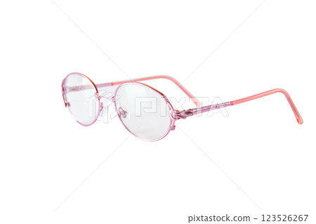 Modern fashionable Eyewear or eyeGlasses on white background. 123526267