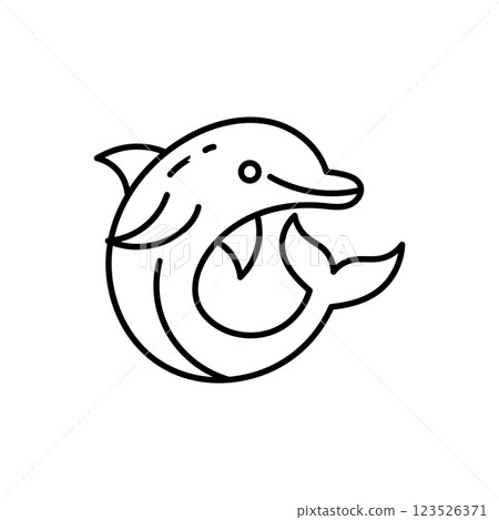 Dolphin icon logo design template isolated illustration 123526371