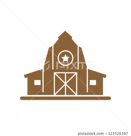 Farmhouse icon logo design template isolated illustration 123526397