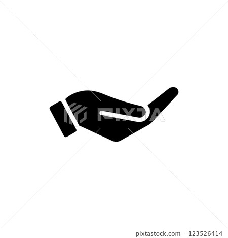 Hand palm up icon logo design template isolated illustration 123526414