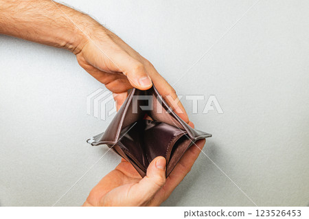 Empty wallet reflects the struggles of poverty and financial despair Empty wallet reflects the struggles of poverty and financial despair 123526453