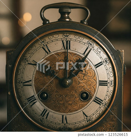 Antique ticking clock 123526615