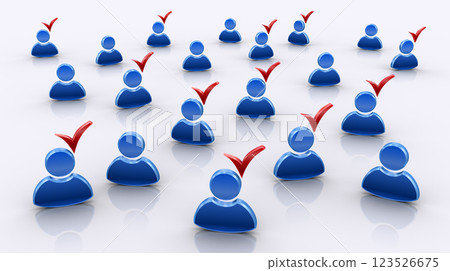 Human icon and check mark, image of member selection and personnel recruitment 123526675
