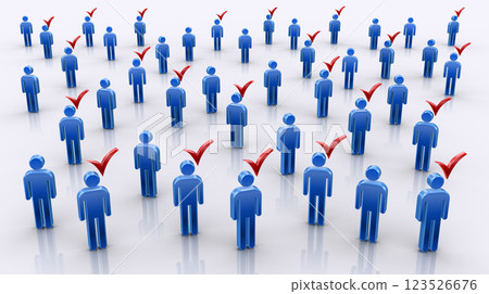 Human icon and check mark, image of member selection and personnel recruitment 123526676