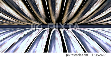 黑色背景上垂直排列的金屬圓柱體的抽象圖像 123526680