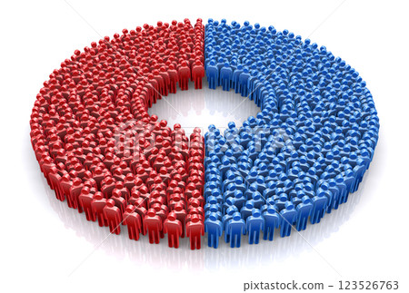 Division and division of people, groups of human icons, predictions and results of opinion polls Division and division of people, groups of human icons, predictions and results of opinion polls 123526763