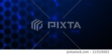 Futuristic Glowing Blue Hexagonal Pattern Background Futuristic Glowing Blue Hexagonal Pattern Background 123526981