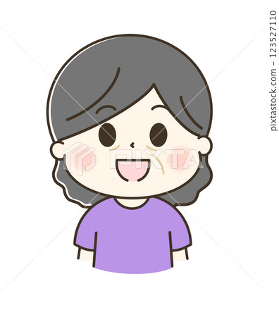 A cute illustration of a smiling grandmother's upper body A cute illustration of a smiling grandmother's upper body 123527110