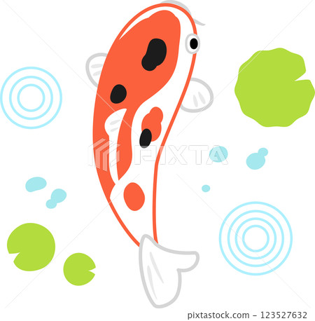 從上方看的變形錦鯉插圖 123527632