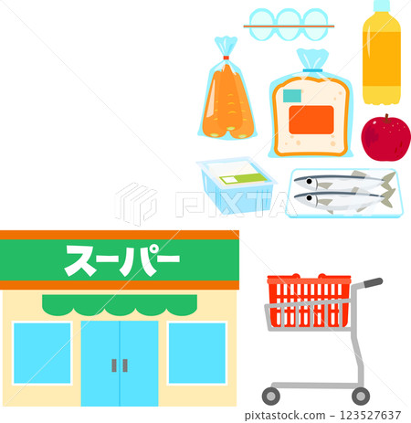 The exterior of a small supermarket 123527637