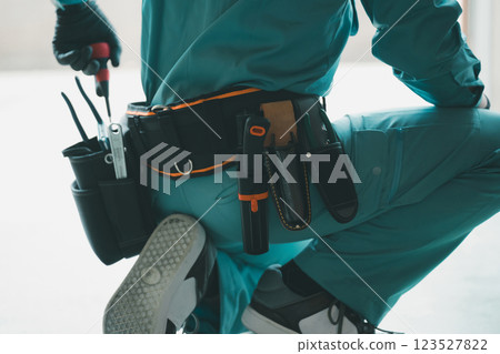Electrician's waist equipment 123527822