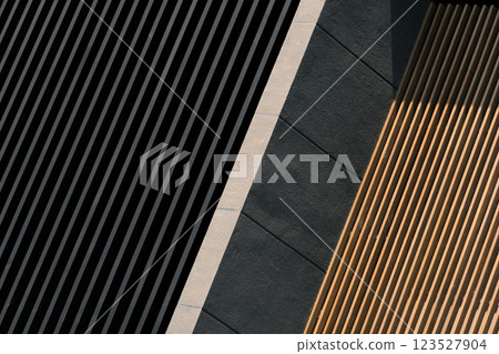 gray cement and wood panel in detail of architecture background gray cement and wood panel in detail of architecture background 123527904