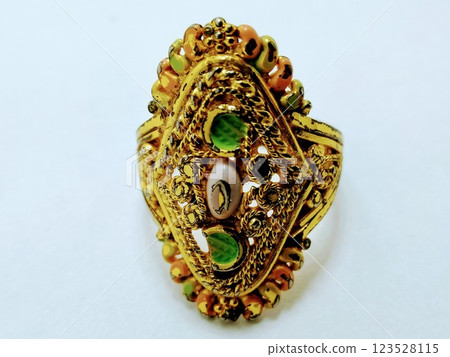 A picture of gold ring isolated on white background A picture of gold ring isolated on white background 123528115