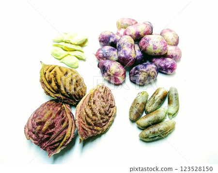 A picture of mixed seed's on white background 123528150